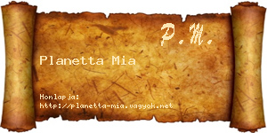 Planetta Mia névjegykártya